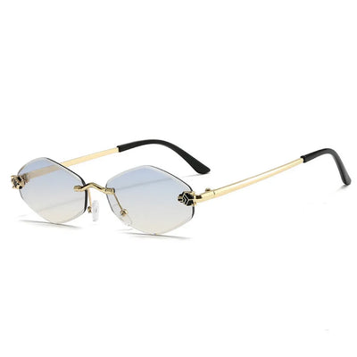 Lunettes de soleil La Parisienne Glassy Mood monture dorée et verres dégradés bleus sans contour