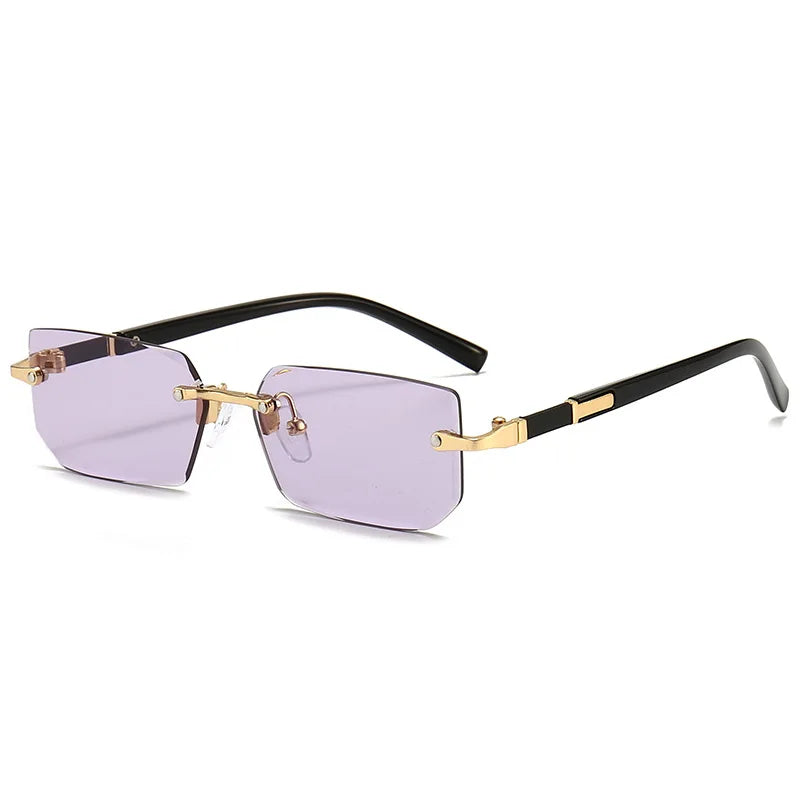 Lunettes de soleil Glassy Mood avec verres violets et branches noires élégantes