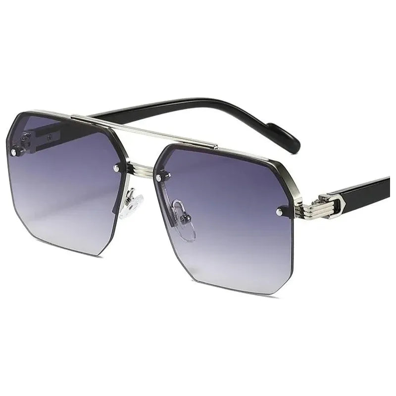 Lunettes de soleil Glassy Mood à verres dégradés bleus et monture métallique moderne