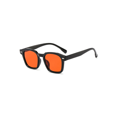 Lunettes de soleil hommes haute qualité avec verres orange et monture noire élégante