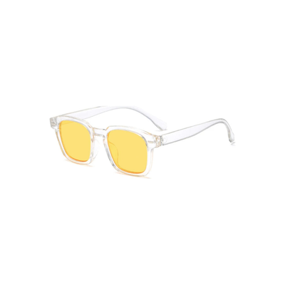 Lunettes de soleil hommes haute qualité avec monture transparente et verres jaunes élégants