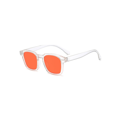 Lunettes de soleil hommes haute qualité avec monture transparente et verres orange par Glossy Mood