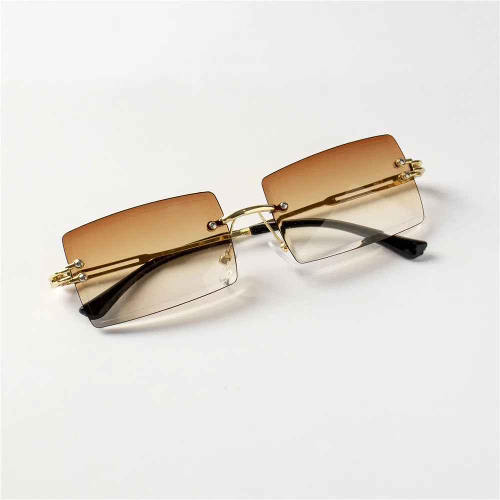 Lunettes de soleil tendance Berlin Glassy Mood avec verres dégradés carrés sans monture